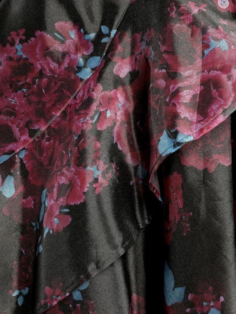 Lulus Extravaganza Energy Black Floral Print Organza High-Low Dress​ NWT - Picture 5 of 9